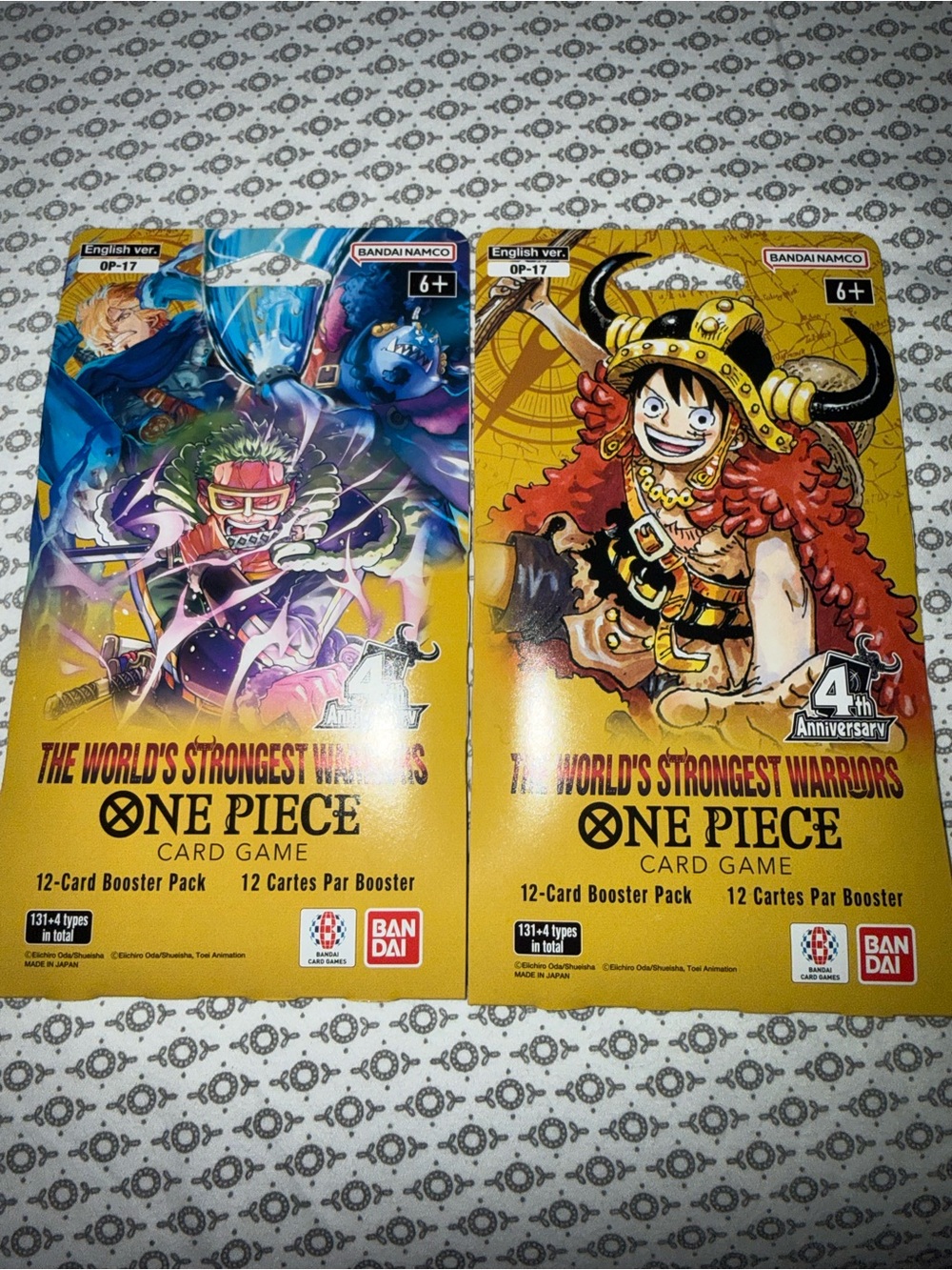 2 One Piece Booster Packs OP-17 4th anniversary